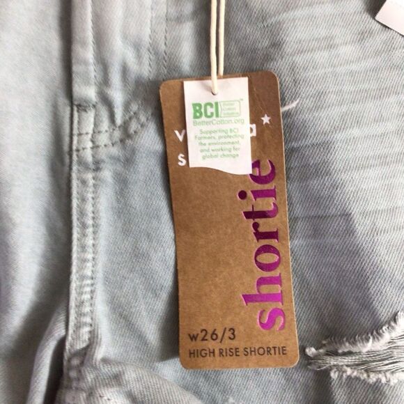 Woman’s Vanilla Star High Rise Shortie‎ Distressed Celeste Wash Size 3 - Picture 4 of 8